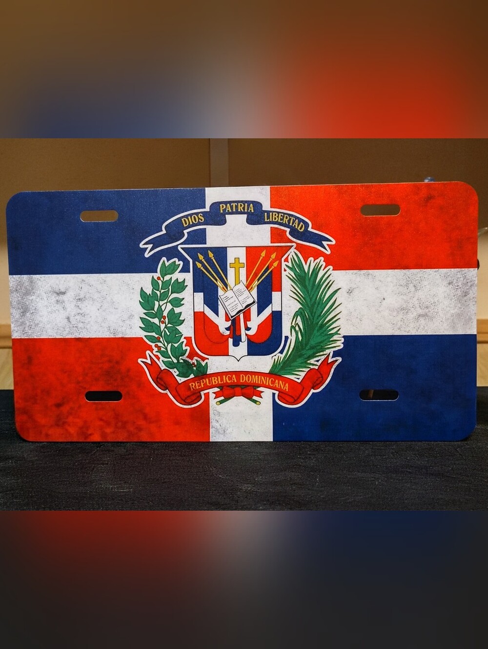 Dominican Republic Flag Decorative License Plate